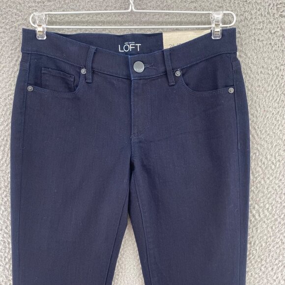 LOFT Jeans Womens 26 2 Modern Sexy Boot Cut Blue Dark Wash Stretch Everyday NWT - Picture 2 of 13